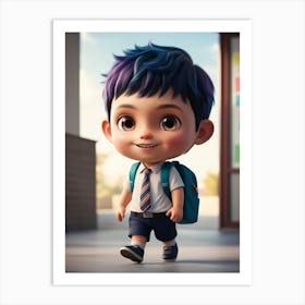 Little Boy With Purple Hair Art Print