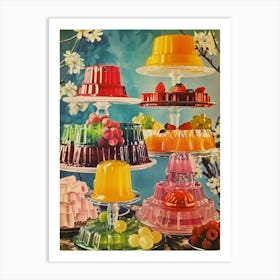 Fruity Jelly Retro Collage 2 Art Print