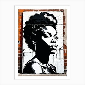 Vintage Graffiti Mural Of Beautiful Black Woman 53 Art Print