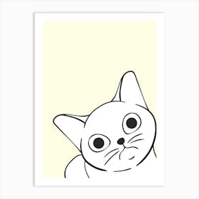 Cute Cat Drawing 1 Art Print