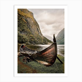 Nordic River Canoe Art Print