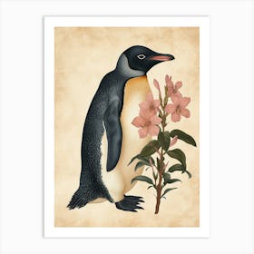 Adlie Penguin Grytviken Vintage Botanical Painting 1 Art Print