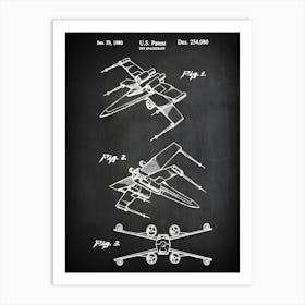 X Wing Toy Spacecraft Movie Patent Print X Wing Star Movie Wars Toy Space Vehicle Patent Art Toy Star Art Wars Poster Ef0801 Art Print