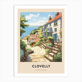 Devon Vintage Travel Poster Clovelly 3 Art Print