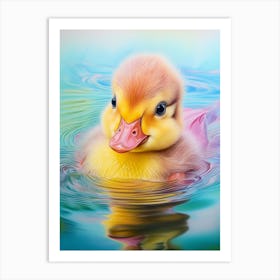 Ducklings Floating Along The Water 3 Art Print