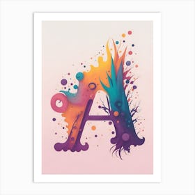 Colorful Letter A Illustration 121 Art Print