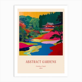 Colourful Gardens Ginkaku Ji  Temple Japan 7 Red Poster Art Print