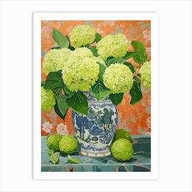 Flowers In A Vase Still Life Painting Hydrangea 5 Art Print