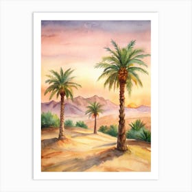 Palm Trees In The Desert Art Print