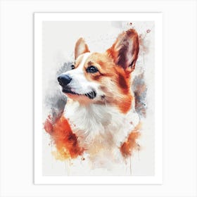 Pembroke Welsh Corgi Watercolor Painting 4 Art Print