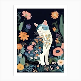 Cat In The Garden 10 Art Print