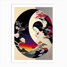 Colour Yin and Yang 6, Japanese Ukiyo E Style Art Print