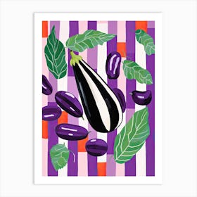 Eggplant Summer Illustration 4 Art Print