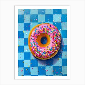 Rainbow Donut Checkered Donut 1 Art Print