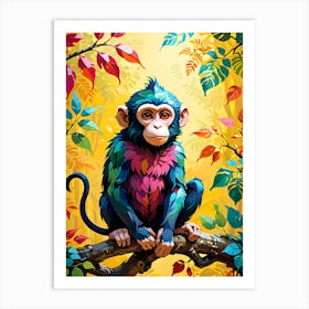 Monkey Digital Art - AI Art Print