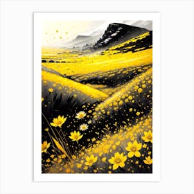 Yellow Flowers In The Meadow Art Print