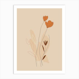 Stuttgart Botanical Garden Boho Line Art Art Print