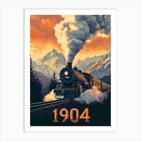 Aihrgdesign A Retro Poster Of A Steam Locomotive Traveling Th 5bdbb241 4d17 4d3b A6e2 D8697604309c 0 Art Print