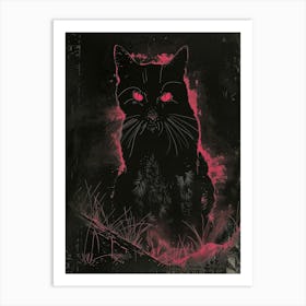 Cat With Red Eyes 7 Art Print