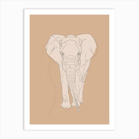 Elephant Drawing - Boho, Line Art 5 Art Print