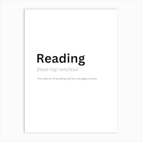 Reading Definition Meaning Art Print