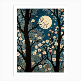 William Morris Moonlight In The Forest 1 Art Print