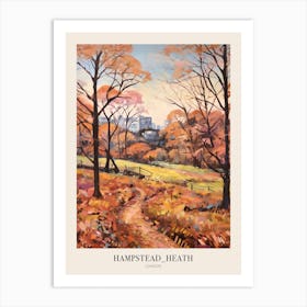 Autumn City Park Painting Hampstead Heath Park London 3 Poster Art Print