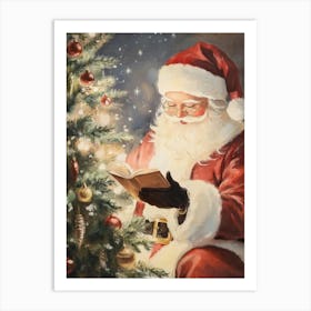 Santa Reading A Book 1 Art Print