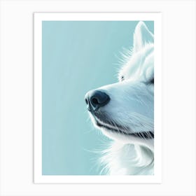 White Husky.Generated AI. Wall Art Print Art Print