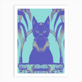 Cats Meow Pastel Blue 2 Art Print