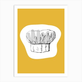Kitchen Pop Chefs Hat Mustard Art Print