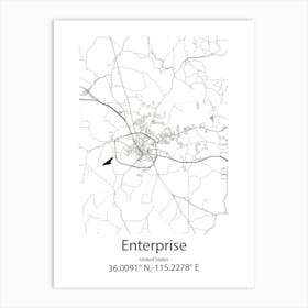 Enterprise,United States Minimalist Map Art Print