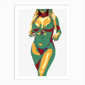 Abstract Geometric Sexy Woman (16) Art Print