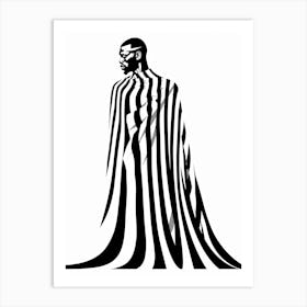 Black And White Striped Man Art Print