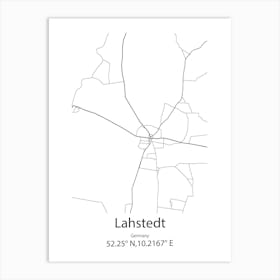 Lahstedt,Germany Minimalist Map Art Print