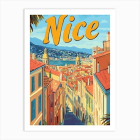 Aihrgdesign A Retro Travel Poster For Nice 2 Art Print