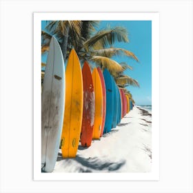 Colorful Surfboards On The Beach 1 Art Print