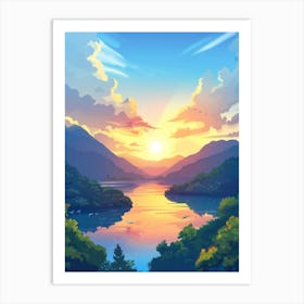 Sunset In The Mountains 57 Art Print