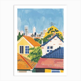 Travel Poster Happy Places Perth 1 Art Print