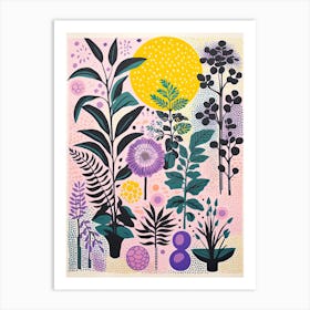Colourful Botanical Risograph Style 22 Art Print