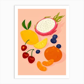 Fruits Pink Art Print