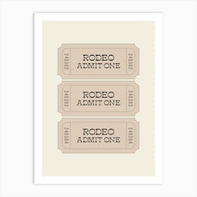 Rodeo Ticket - Beige Art Print