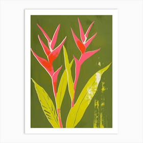 Pink & Green Heliconia 2 Art Print