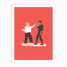 Minimalist Couple Dancing Art Print