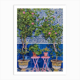 Pink Potted Plants Art Print