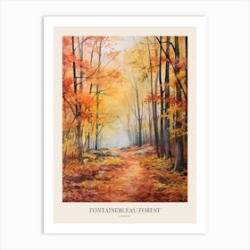 Autumn Forest Landscape Fontainebleau Forest France Poster Art Print