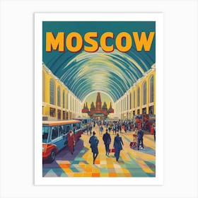 Aihrgdesign A 1970s Inspired Travel Poster For Moscow 3 Art Print