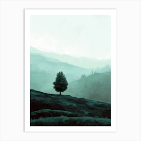 Lone Tree, Minimalism 10 Art Print