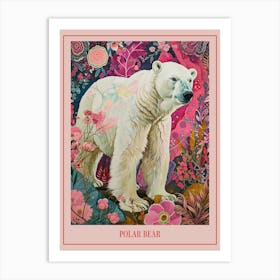 Floral Animal Painting Polar Bear 4 Poster Art Print