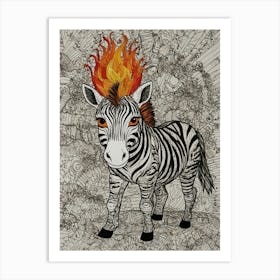Fire Zebra Art Print